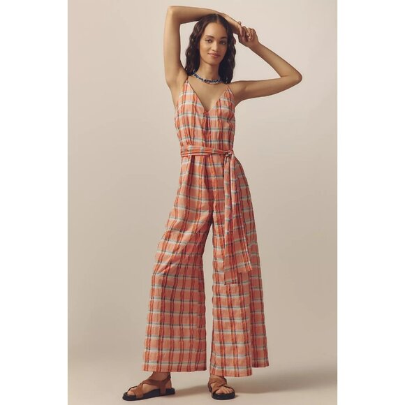 Corey Lynn Calter V-Neck Waistless Jumpsuit L - Picture 1 of 4